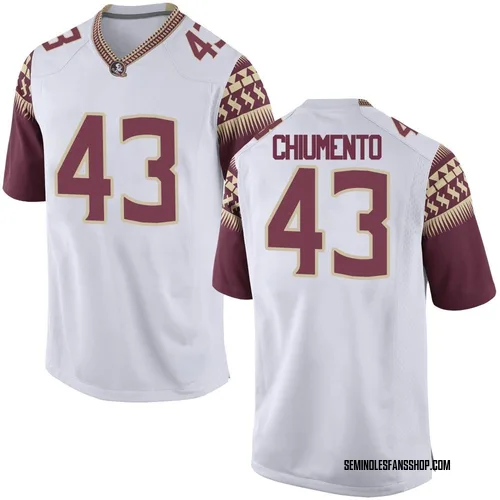 Youth Nike Mac Chiumento Florida State Seminoles Game White Football College Jersey