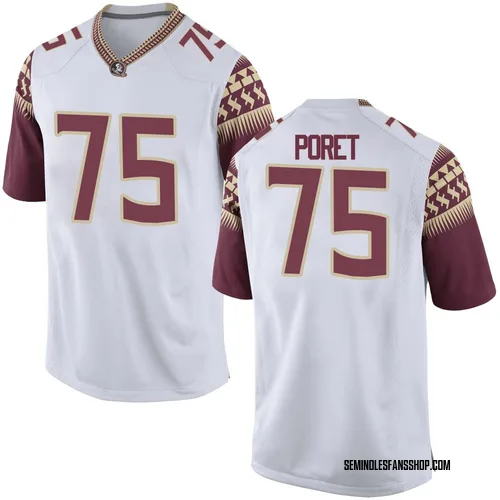 Youth Nike Sean Poret Florida State Seminoles Game White Football College Jersey