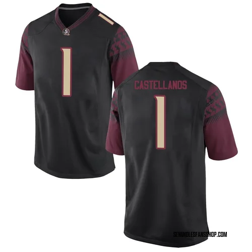 Youth Nike Tommy Castellanos Florida State Seminoles Game Black Football College Jersey
