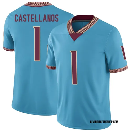 Youth Nike Tommy Castellanos Florida State Seminoles Game Replica Turquoise Heritage Jersey