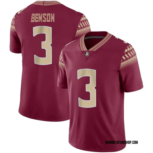Youth Nike Trey Benson Florida State Seminoles Game Garnet Football Jersey